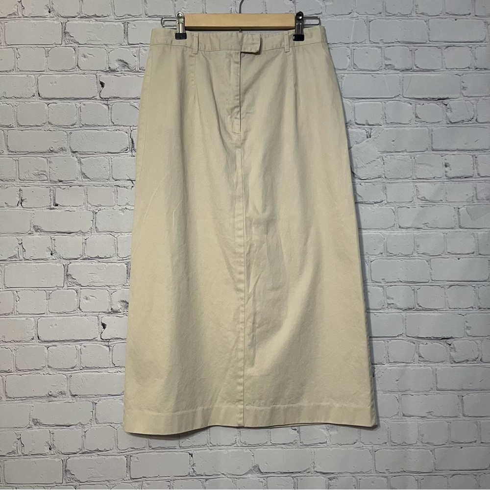 Pendleton VTG Light Khaki 100% Cotton Midi Skirt Women's Skirt Size 10 Modest